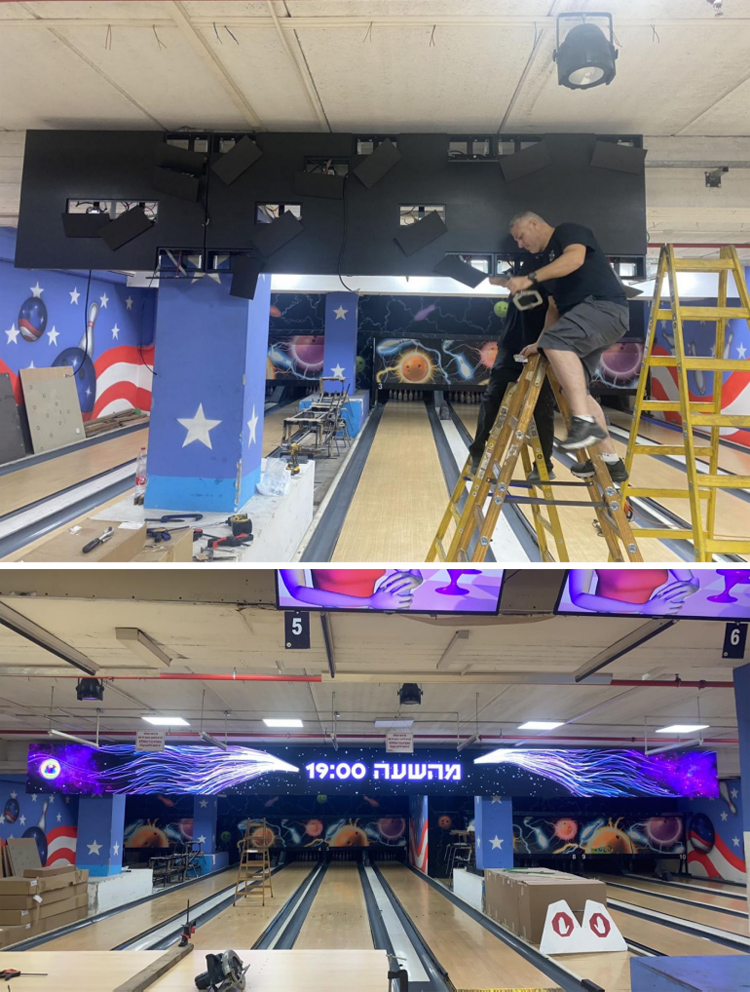 P4室內(nèi)LED顯示屏用于以色列某保齡球館